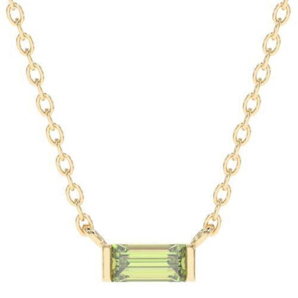 6996 Peridot Necklace , Premium Gold Minimalist Rectangle Necklaces